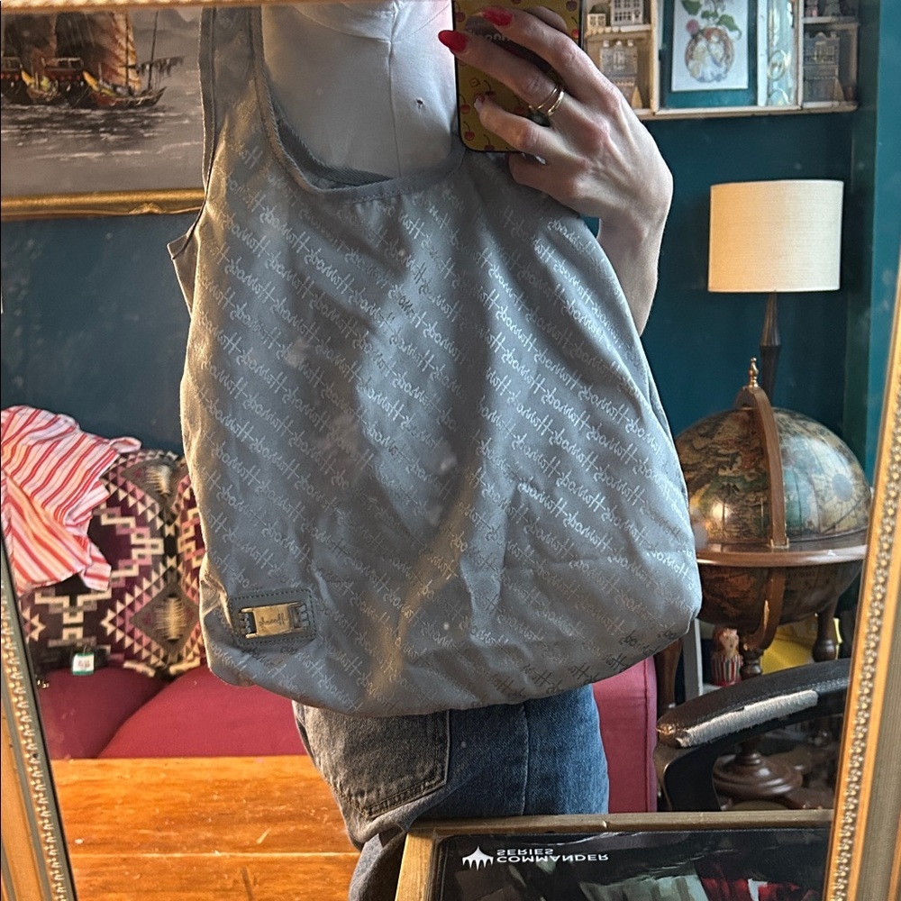 NEW Vintage Harrods London Monogram Nylon Hobo Tote – Y2K Shoulder Bag w/ Pouch - Picture 7 of 10